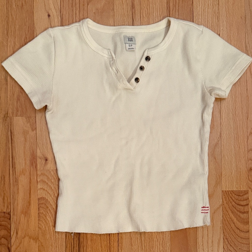 BDG Cream/Ivory Ribbed T-Shirt